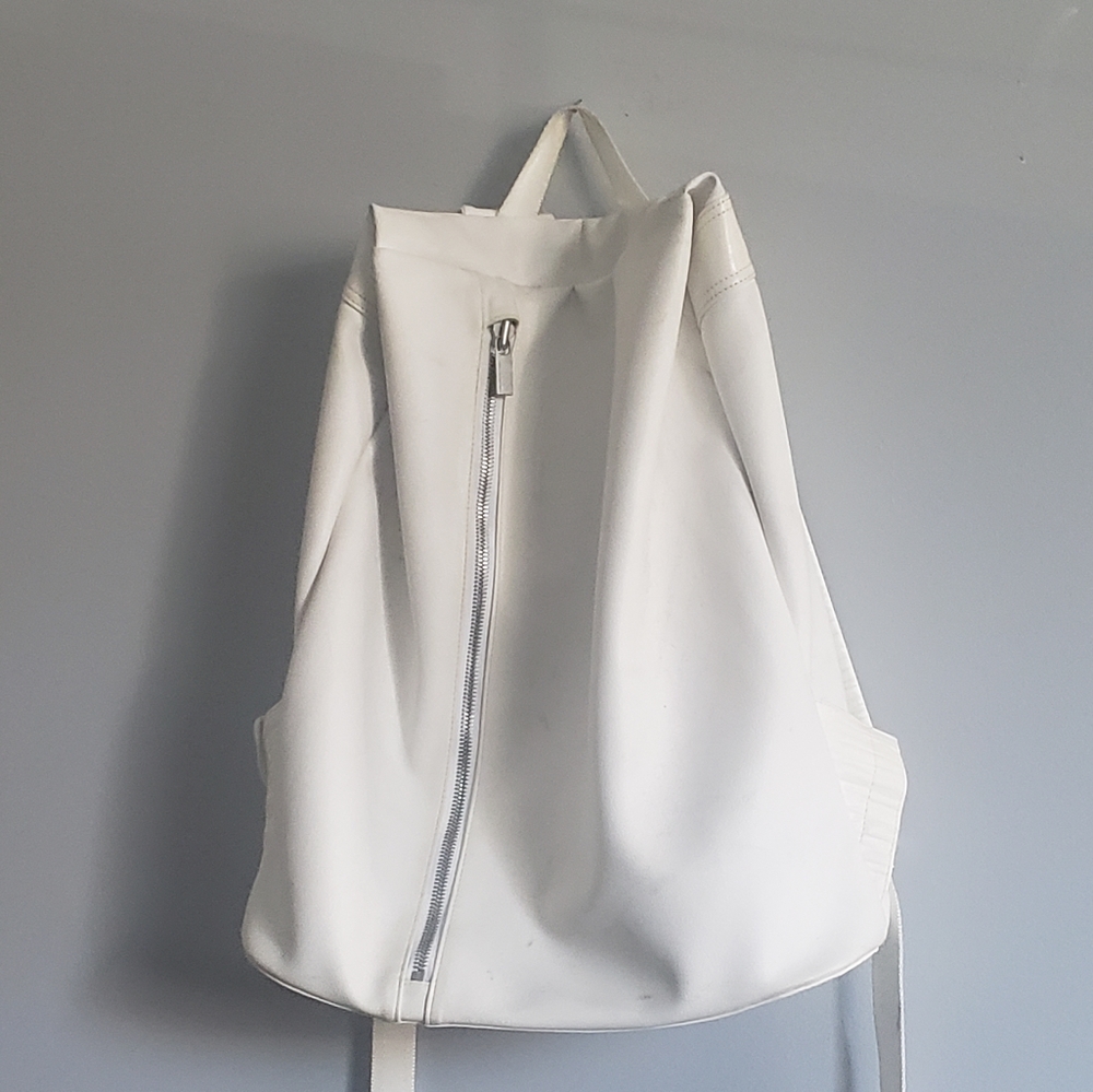 Issey Miyake White Leather Backback
